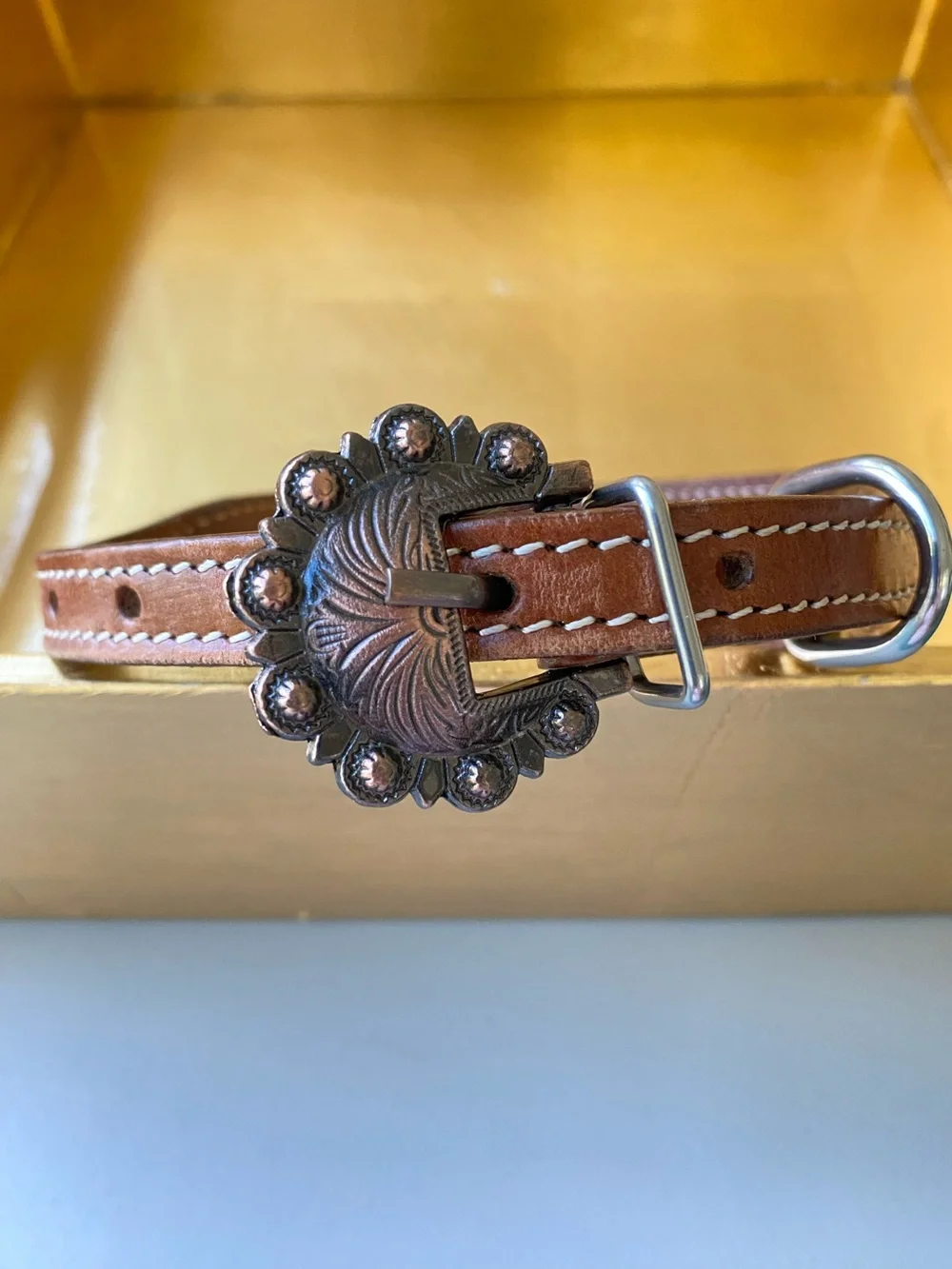Stunning Beaded Leather Dog Collar by Showman Couture. Size M. NWOT.